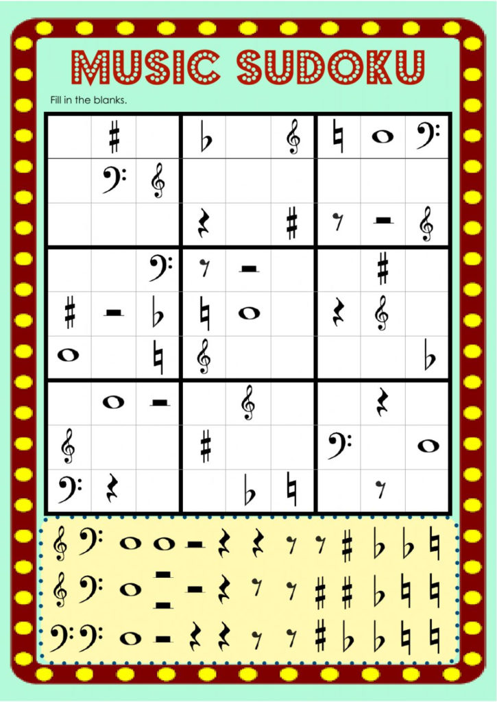 Music Sudoku Worksheet