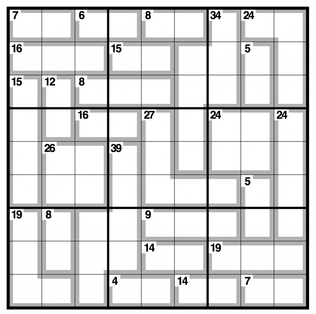Printable Killer Sudoku Easy