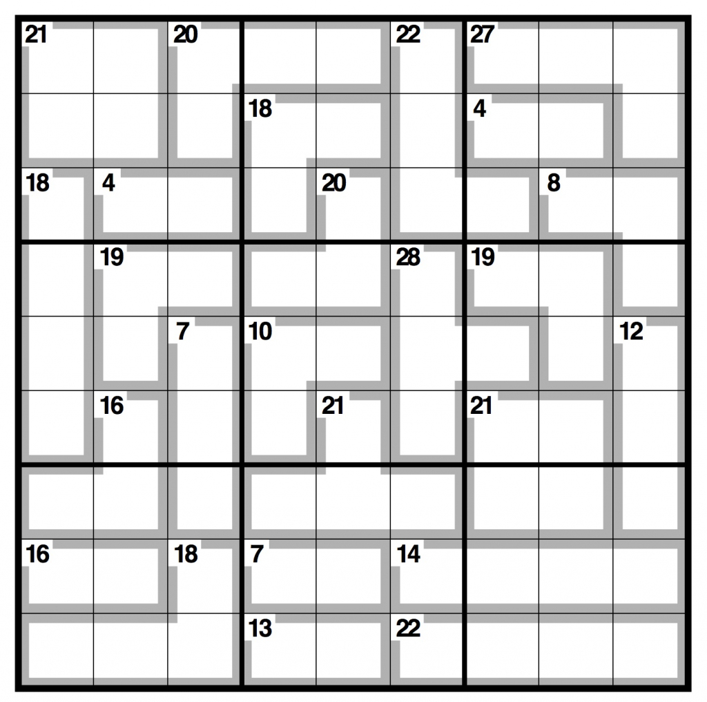 Killer Sudoku Printable Easy