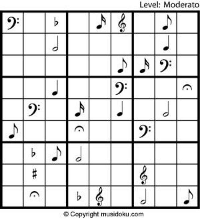 Printable Music Sudoku