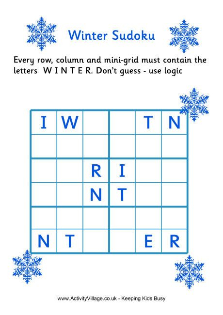 Printable Winter Sudoku