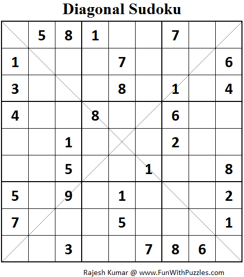 Easy Diagonal Sudoku Printable