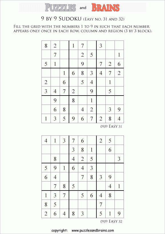 Sudoku Solver 9x9 Printable
