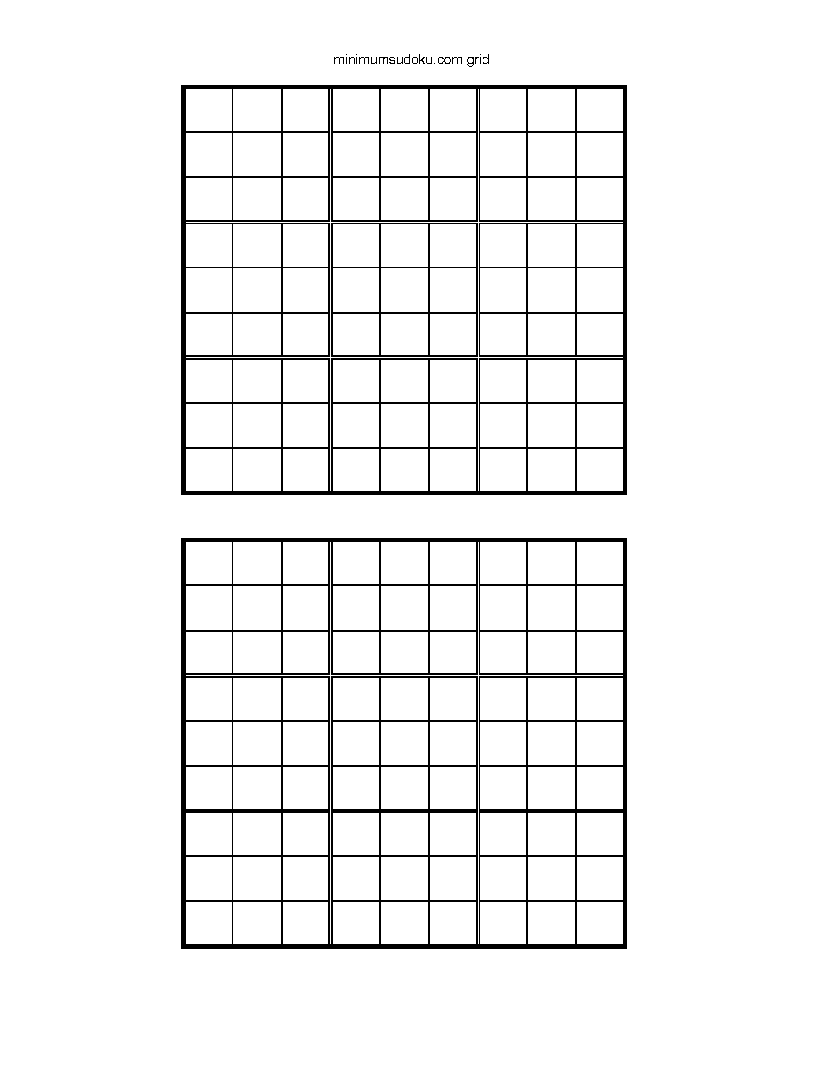Empty Sudoku Board Printable