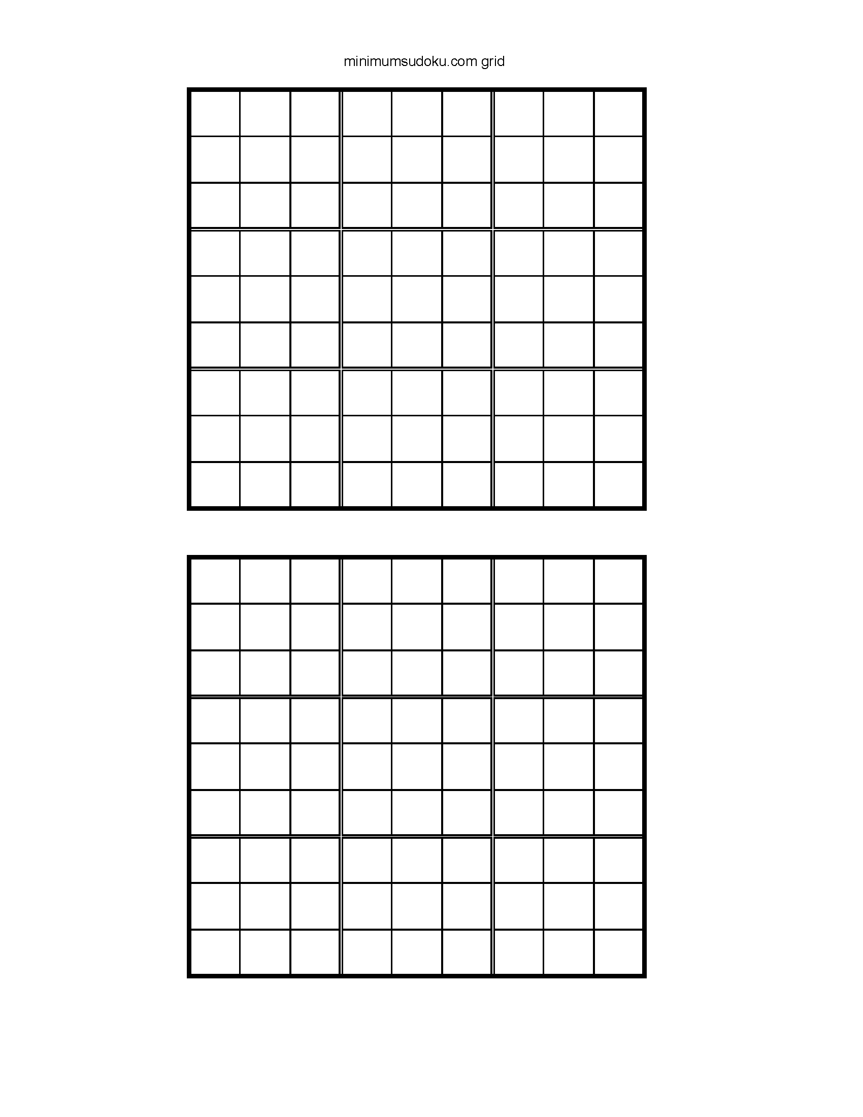 Printable Empty Sudoku