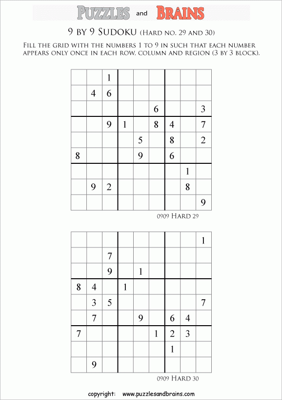Printable Sudoku By Level