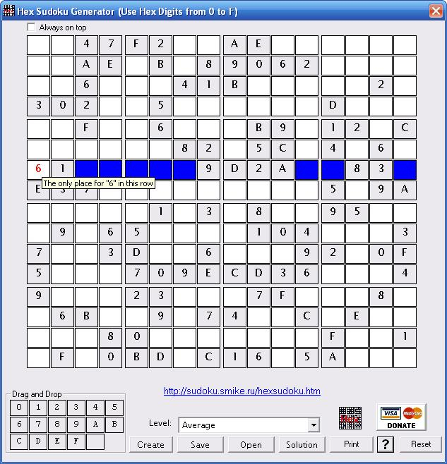 Hexadecimal Sudoku Printable
