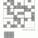 Printable Intermediate Sudoku Puzzles Sudoku Printable