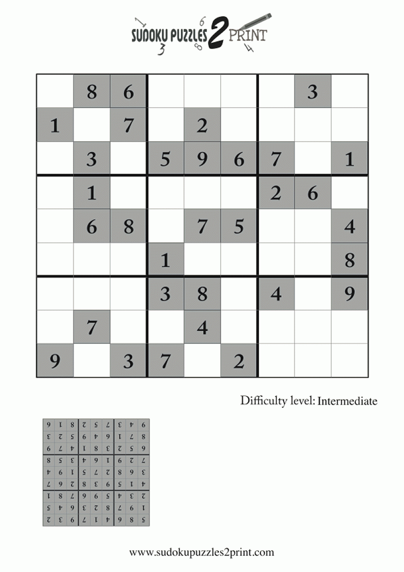 Free Printable Intermediate Sudoku Puzzles