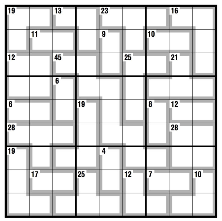 Killer Sudoku Online Printable