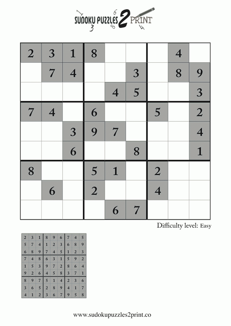 Diagonal Sudoku Printable With Answers