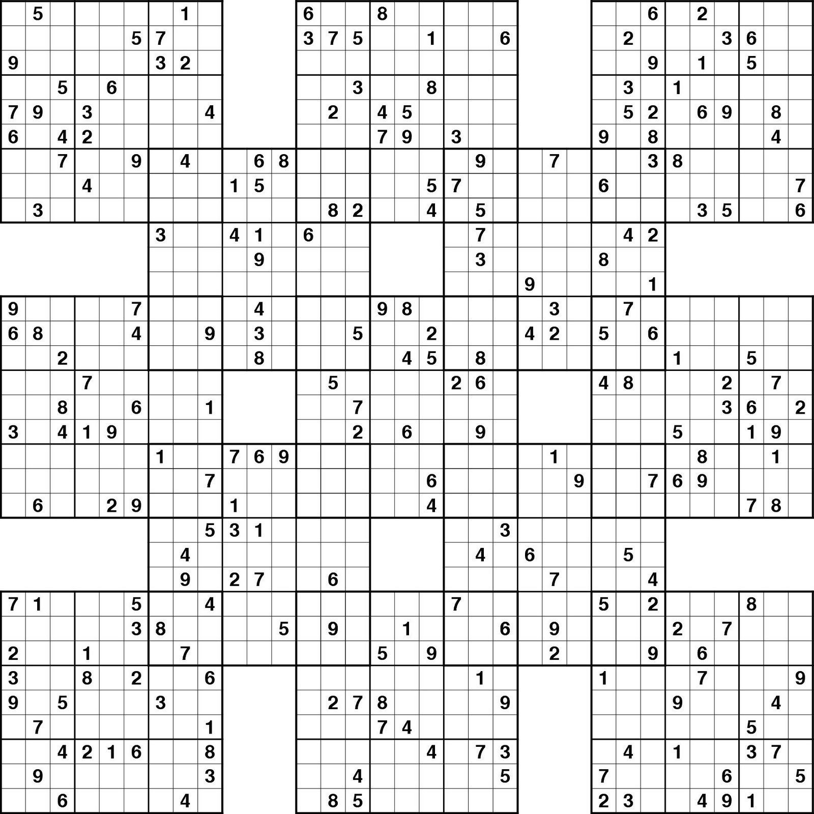 Samuri Sudoku Printable