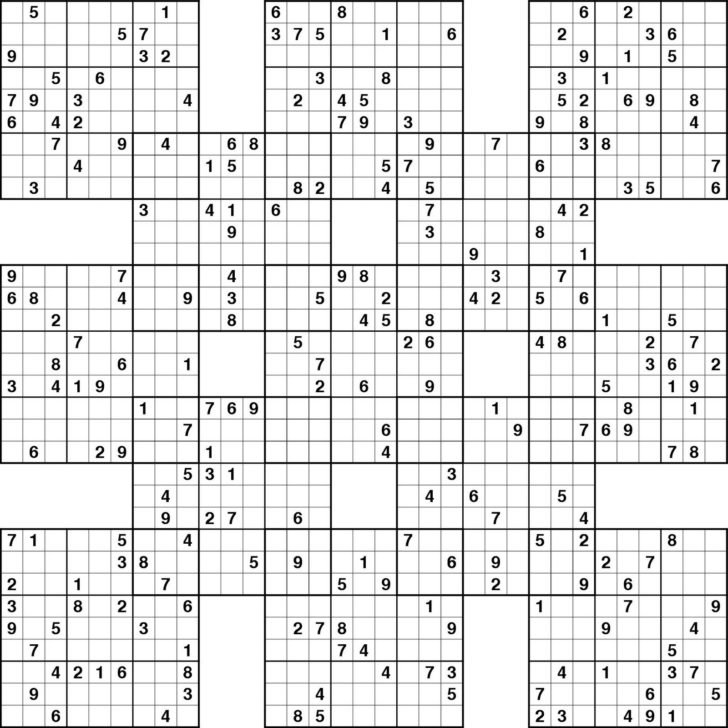Free Printable Easy Samurai Sudoku