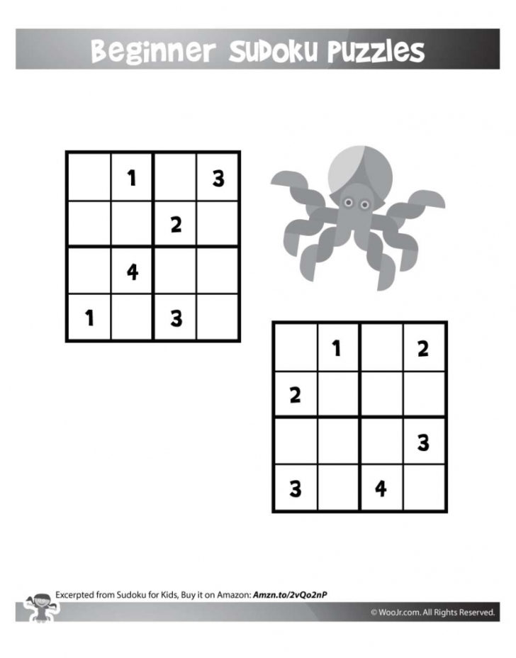 4×4 Sudoku Printable Free