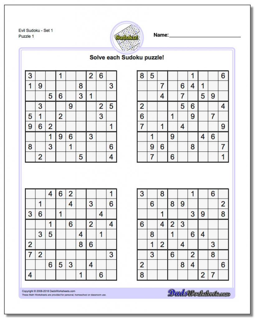 Sudoku Puzzles Printable With Directions