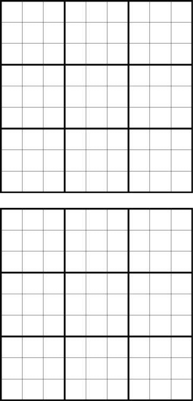 Sudoku Printable Blank Grids Template