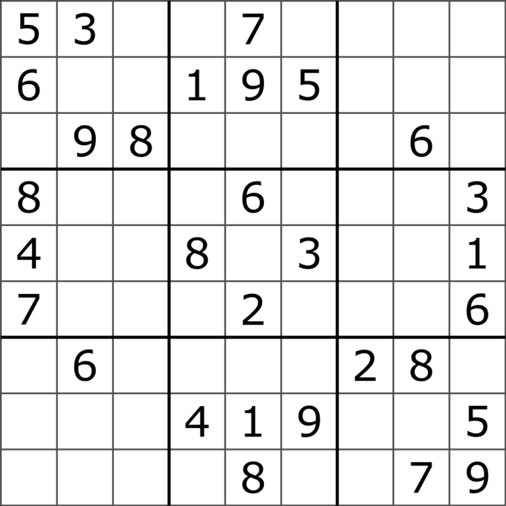Printable Sudoku Puzzle With Answer Key