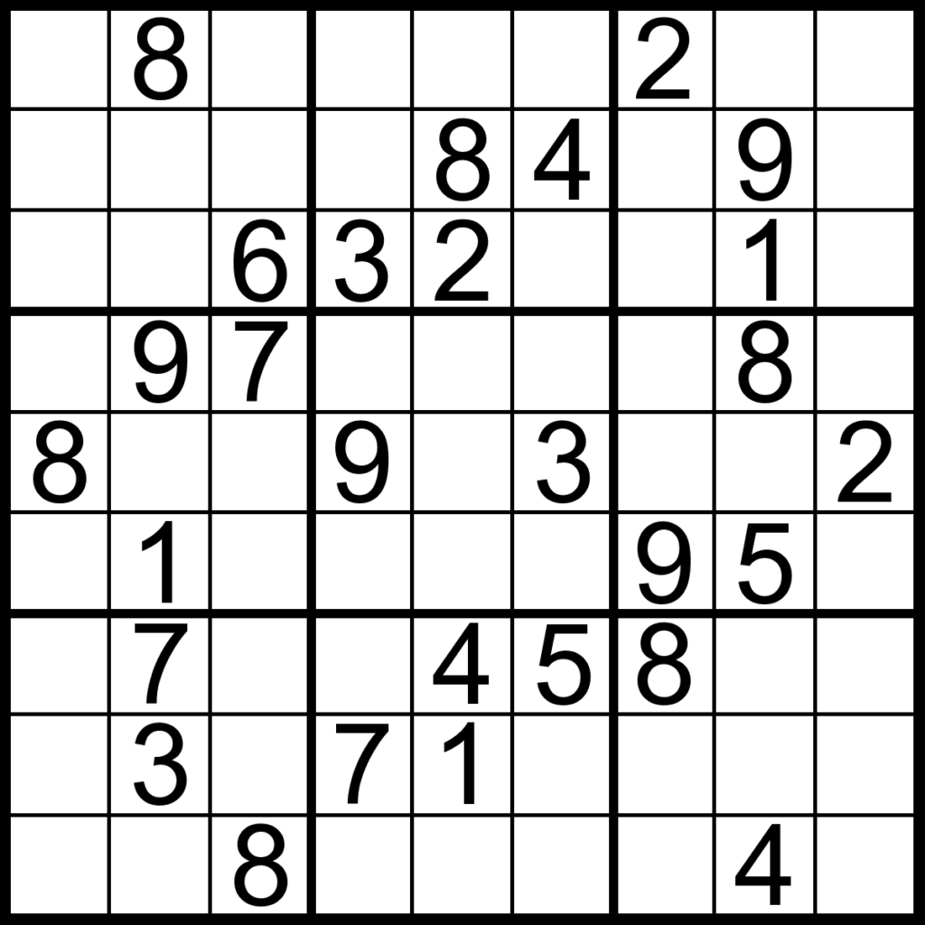 Printable Sudoku Puzzles 3X3 Printable Crossword Puzzles