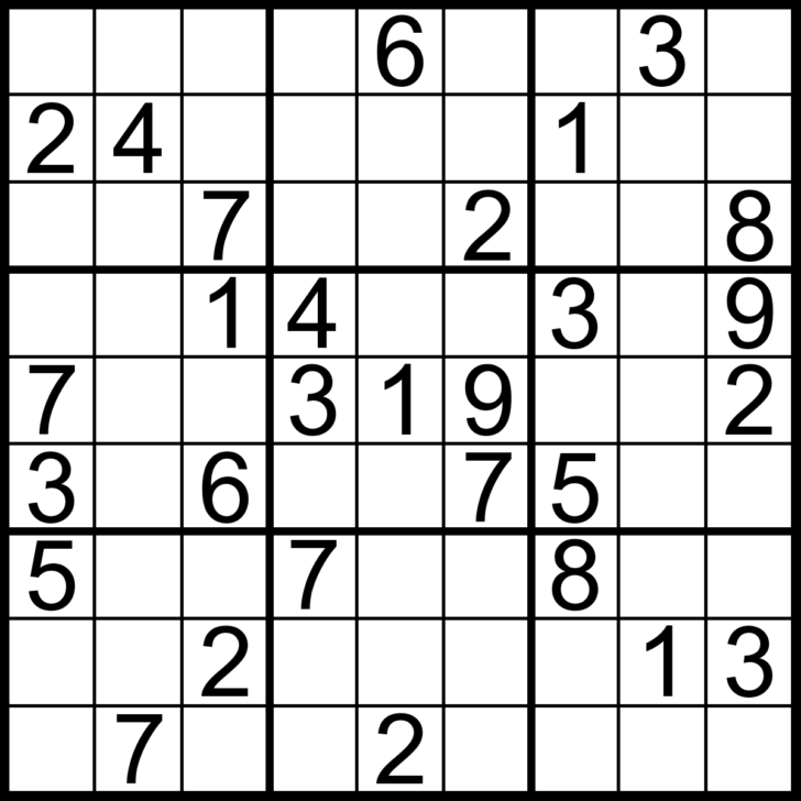 Sudoku Puzzle Kids Printable