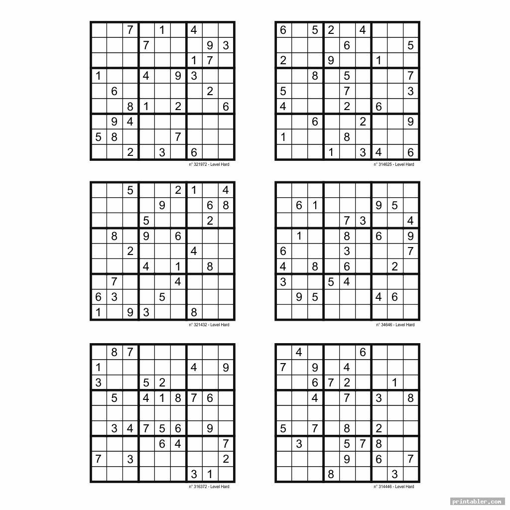 Printable Sudoku Puzzles For Free 6 Per Page Sudoku