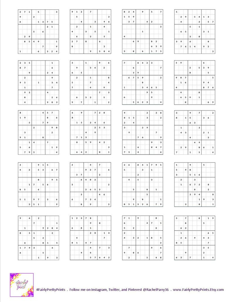 Sudoku Printable Easy Medium Hard