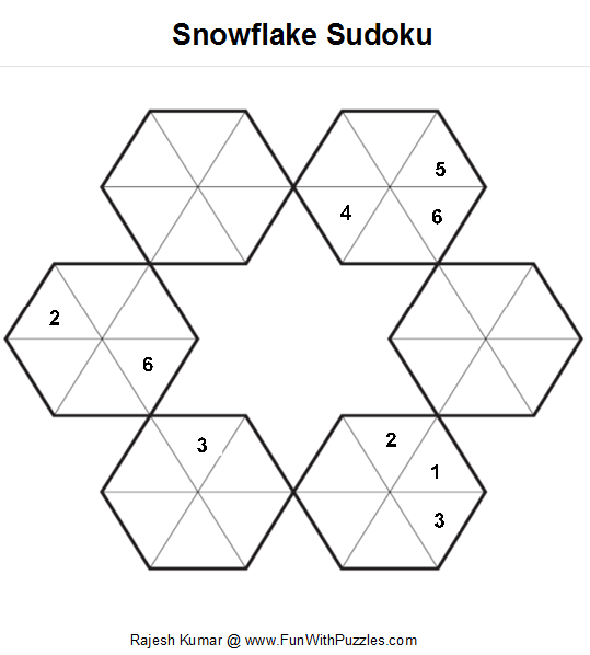 Printable Snowflake Sudoku