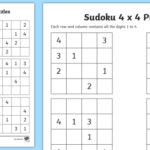 Sudoku 4 X 4 Worksheet Sudoku For Kids Teacher Made