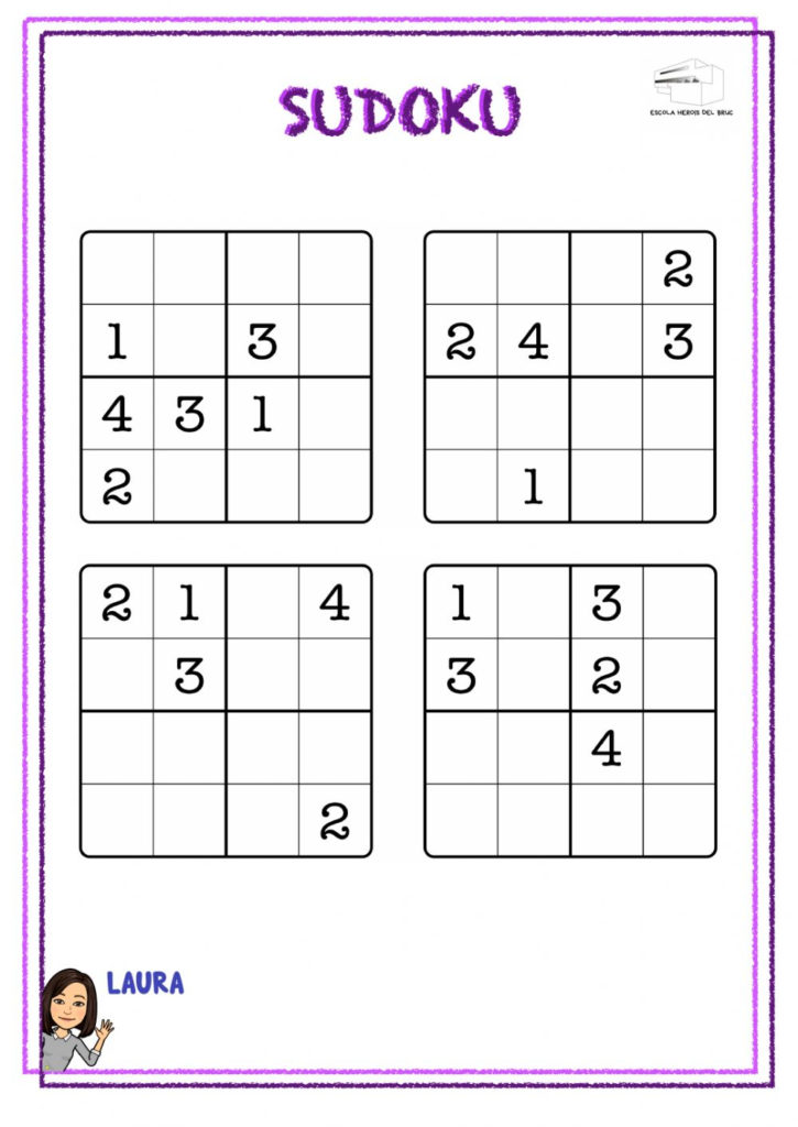 Sudoku 4x4 Interactive Worksheet