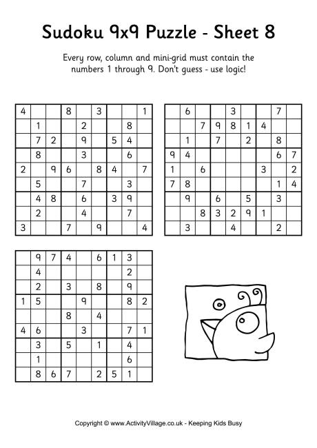 Sudoku Solver 9×9 Printable
