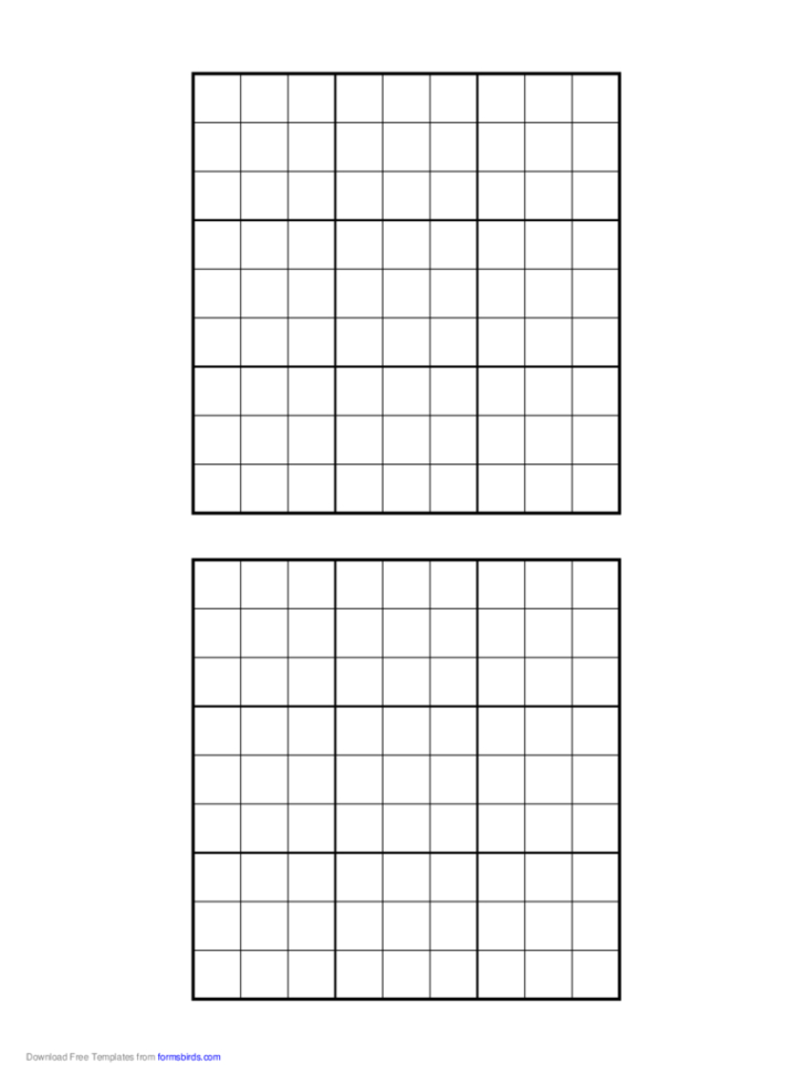 Printable Empty Grid For Sudoku