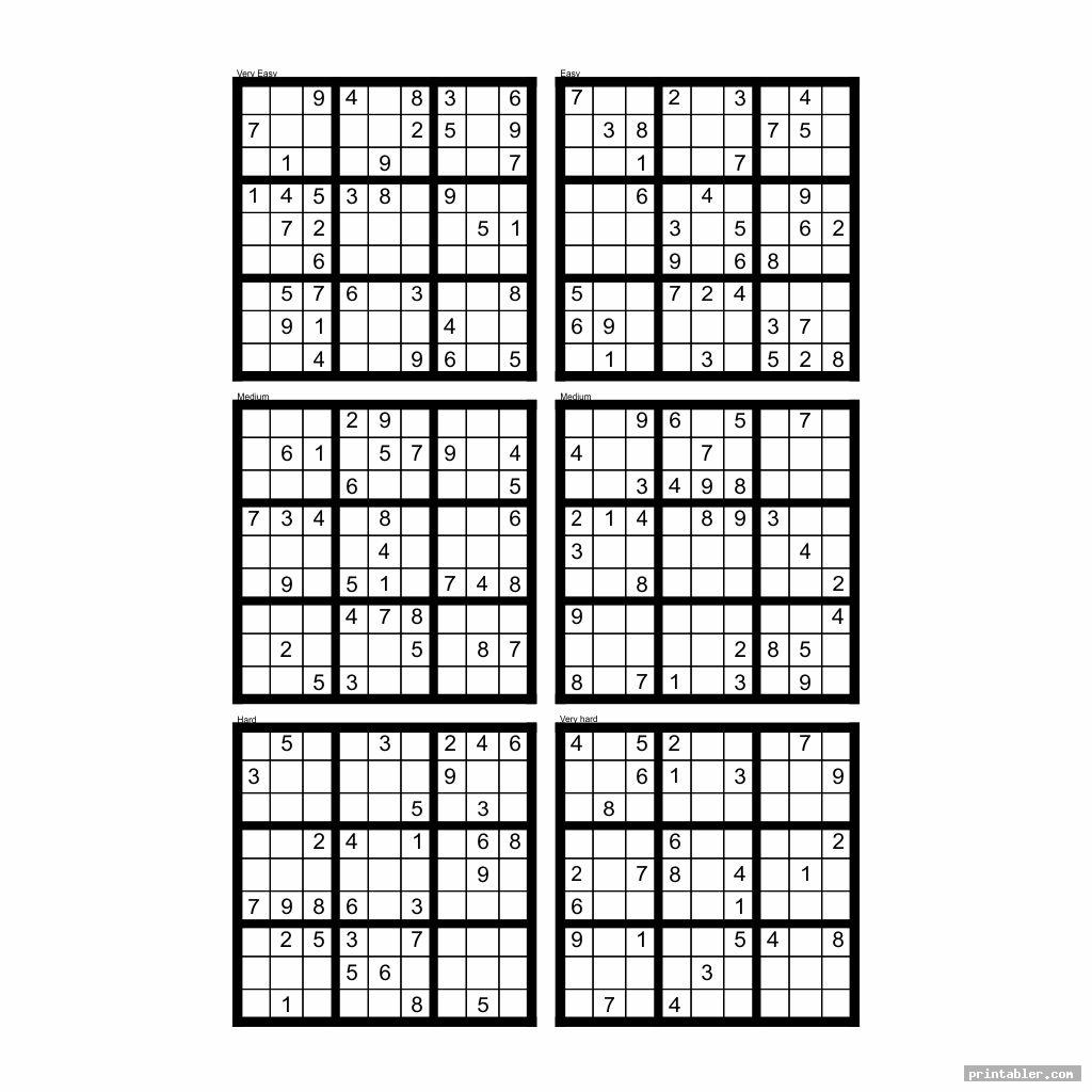Sudoku Printable 4 Per Page Blank