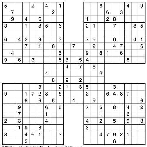 Daily Printable Samurai Sudoku