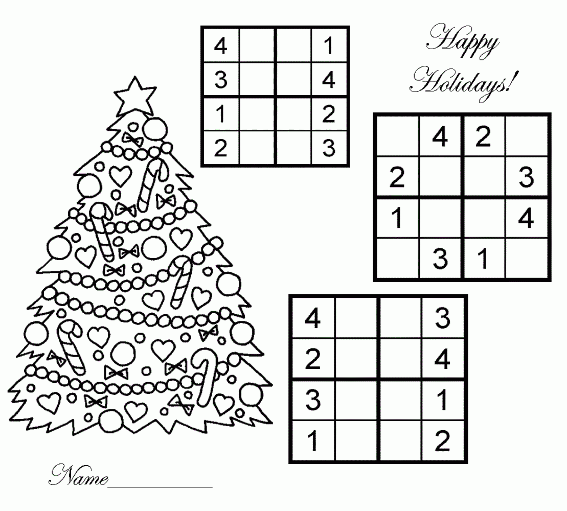 Christmas Sudoku Printable For Kids