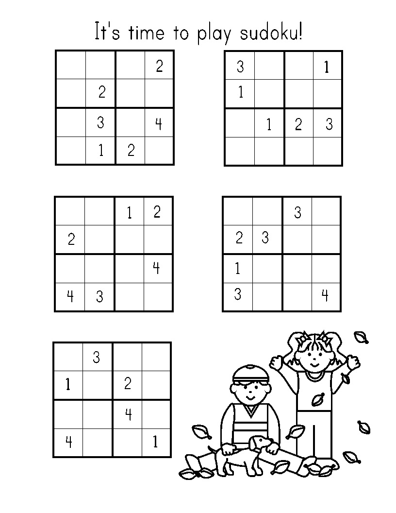 Kids Picture Sudoku Printable