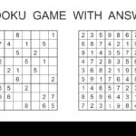 Sudoku Game With Answer Vector Puzzle Game With Numbers