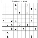 Sudoku Hard Puzzle No 1 With Solution Sudoku Hard Puzzles
