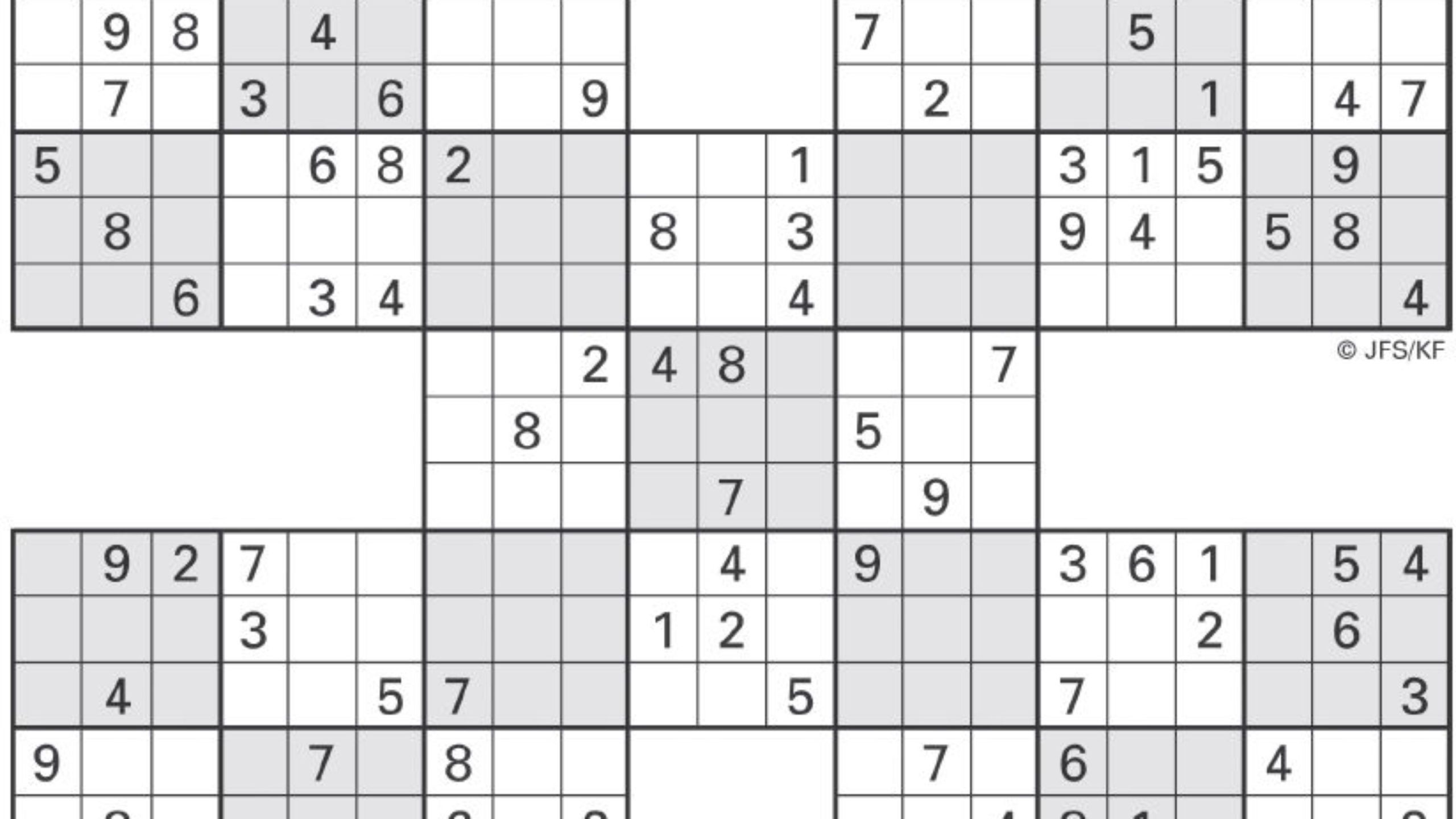 Printable Sudoku With 5 Interlocking Boxes