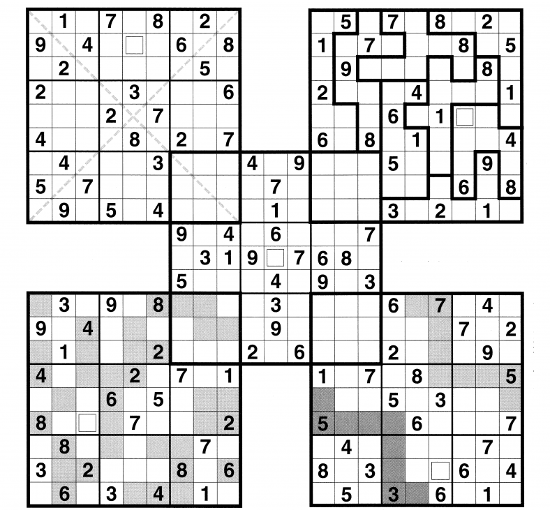 Printable Sudoku With 5 Interlocking Boxes