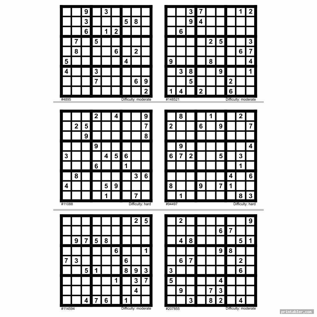 Printable Sudoku Hard 1 Per Page