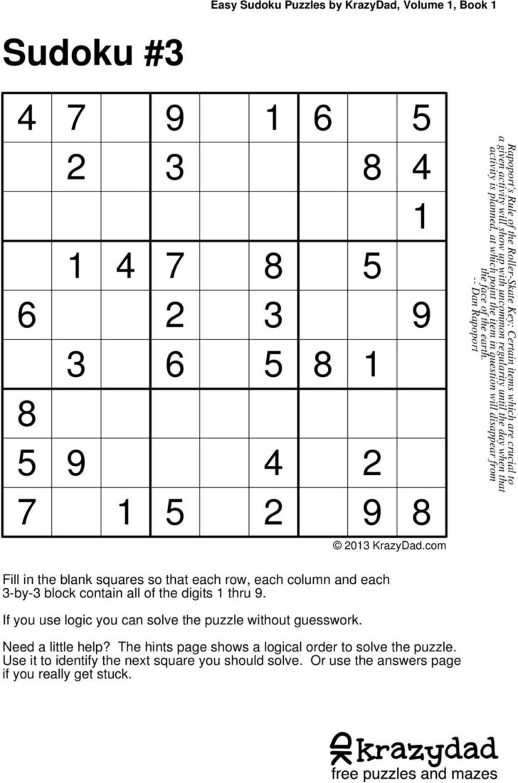 Sudoku Puzzles Printable Pdf Krazydad