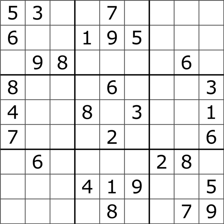 Printable Normal Sudoku