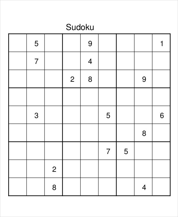 Sudoku Printables Pdf Template