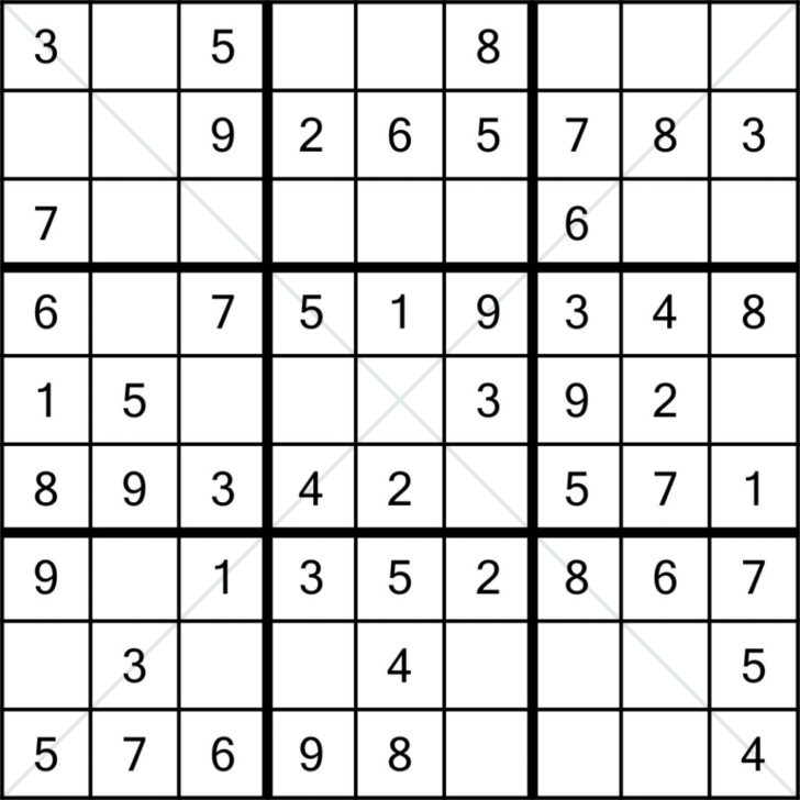 Sudoku 1 To 9 Digits Printable