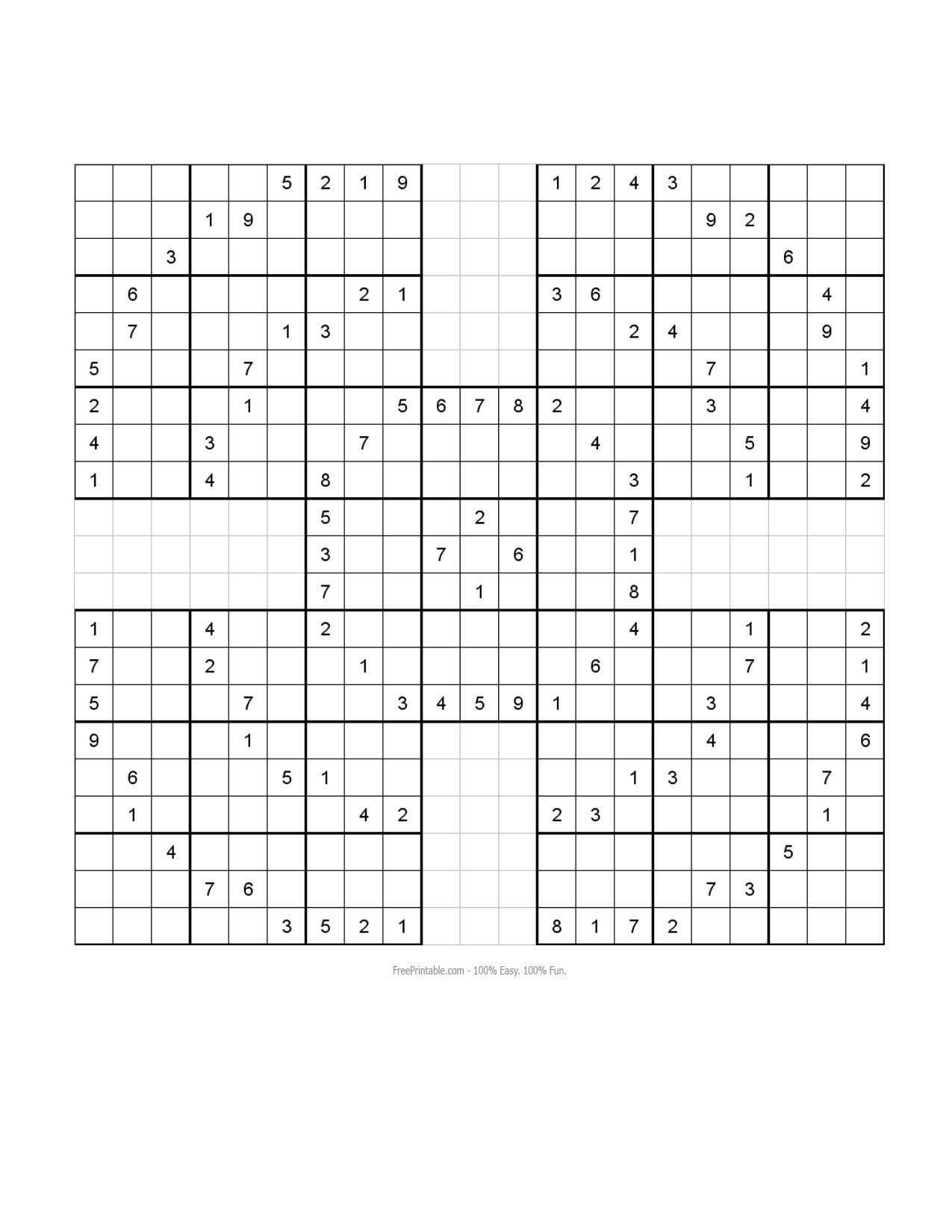 Www Printable Sudoku Puzzles Com Samurai
