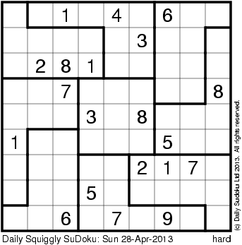 Sudoku Squiggly Printable
