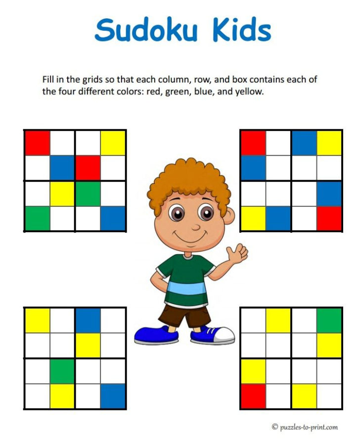 Kids Easy Sudoku Printable Colors