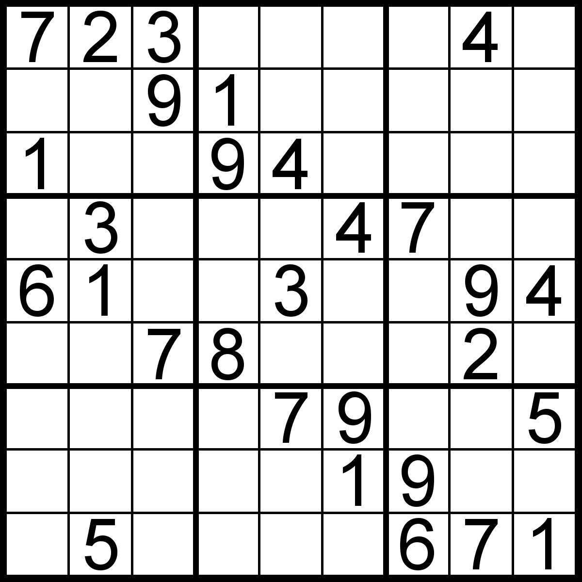 Medium Sudoku Printable Puzzle