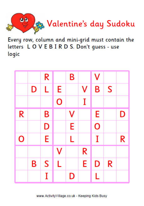 Valentine Word Sudoku Difficult